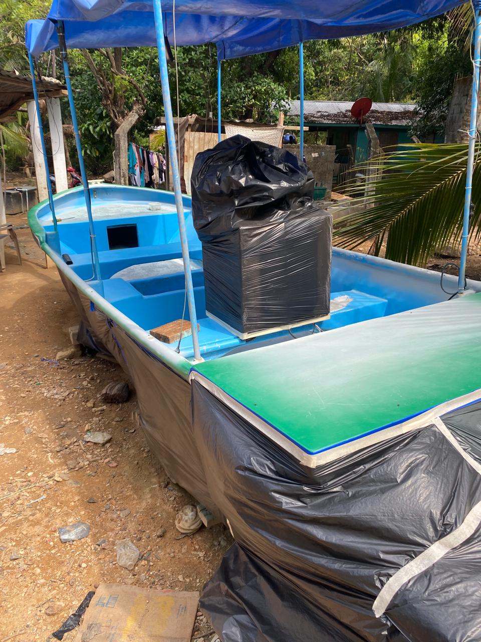 Custom fiberglass skiff